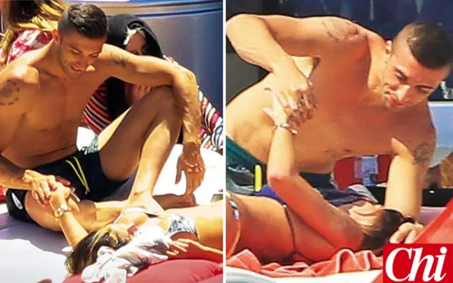 Belen Rodriguez a Ibiza con figlio, famiglia e Andrea Iannone