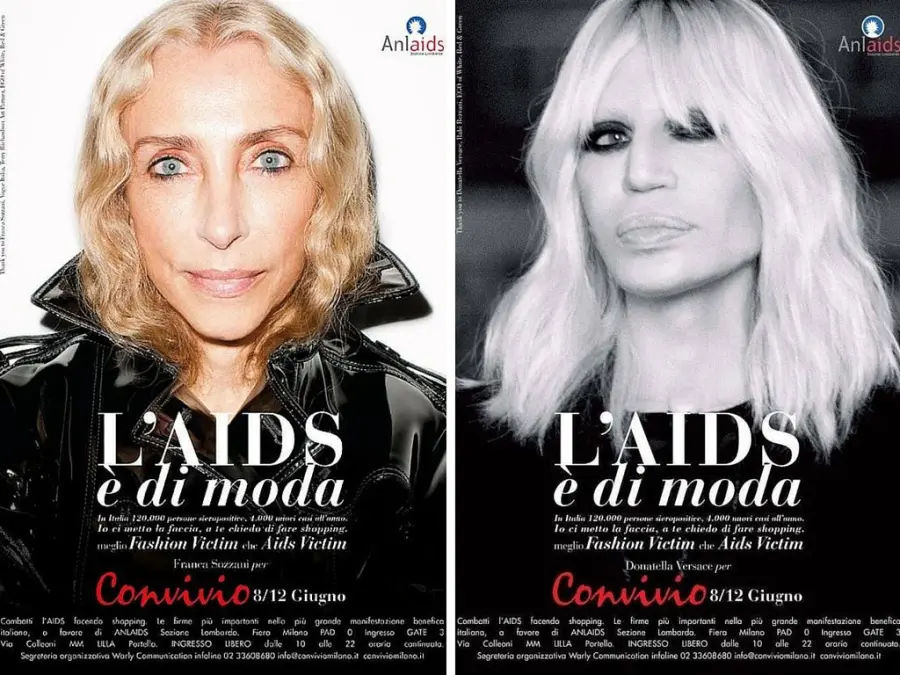 Claim choc di Convivio Milano: "L'Aids è di moda". Donatella Versace furiosa