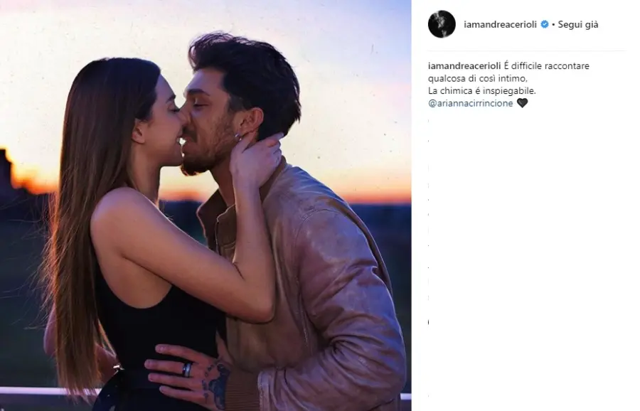 Andrea Cerioli e Arianna Cirrincione: dediche d'amore sui social
