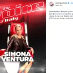 Simona Ventura The Voice of Italy, il messaggio su Instagram