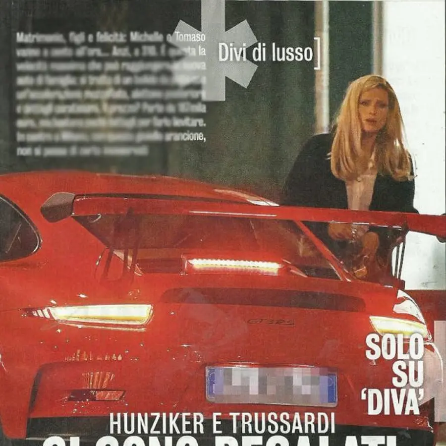 Tomaso Trussardi Regala Porsche a Michele Hunziker: Regalo da 200.000 Euro