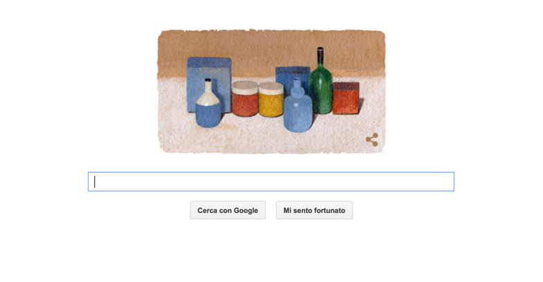Giorgio Morandi, Google Inc. omaggia pittore con doodle