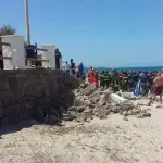 Platamona: incidente in spiaggia, muro crolla e travolge bagnanti