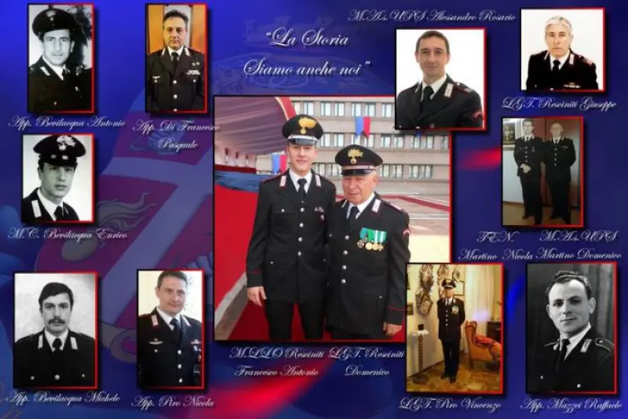 Carabinieri, maresciallo Resciniti va in pensione: 12 parenti nell'Arma