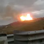 Maltempo: traliccio alta tensione piomba su condotta metano, incendio in Abruzzo