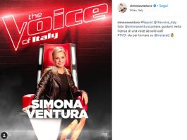 Simona Ventura The Voice of Italy, il messaggio su Instagram